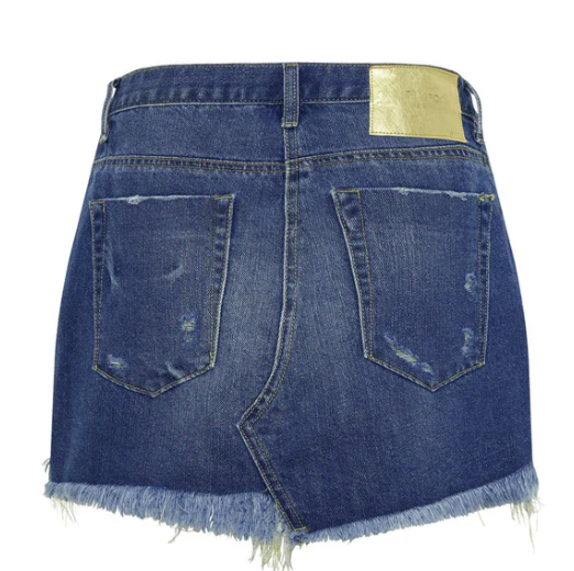 Junkyard Shredded Gold Denim Skirt