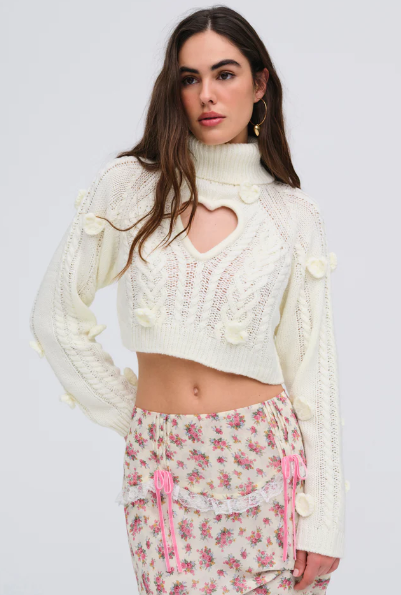 Rebecca Heart Sweater - Sofie Grey